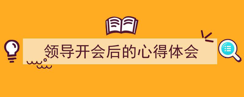 手把手教你写《领导开会后的心得体会》,（精选5篇）"/