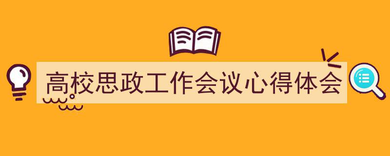 怎么写《高校思政工作会议心得体会》才能拿满分？（精选5篇）"/
