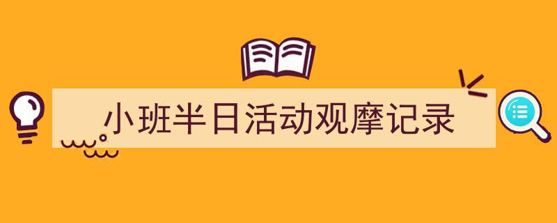 推荐《小班半日活动观摩记录》相关写作范文范例（精选5篇）"/