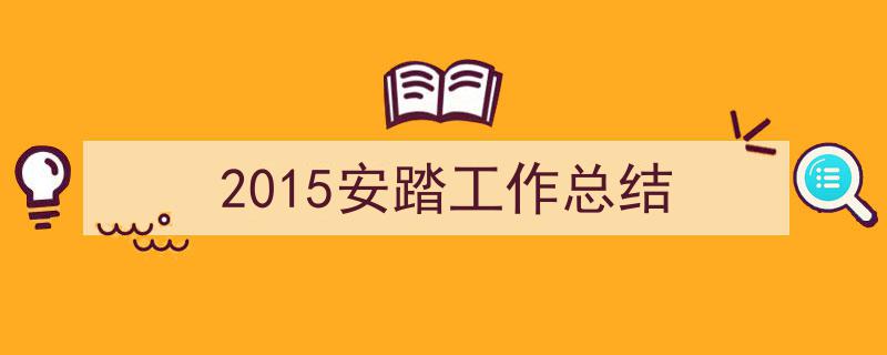 2015安踏工作总结如何写我教你。（精选5篇）"/