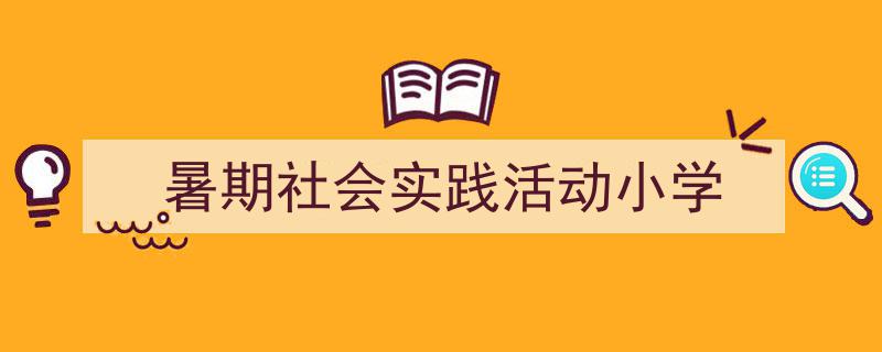 写作《暑期社会实践活动小学》小技巧请记住这五点。（精选5篇）"/