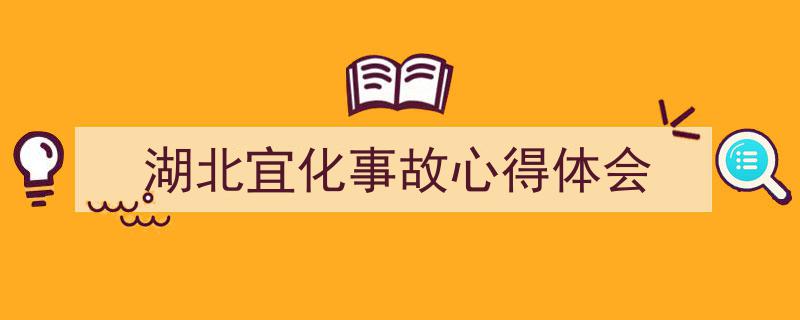 3招搞定《湖北宜化事故心得体会》写作。（精选5篇）"/