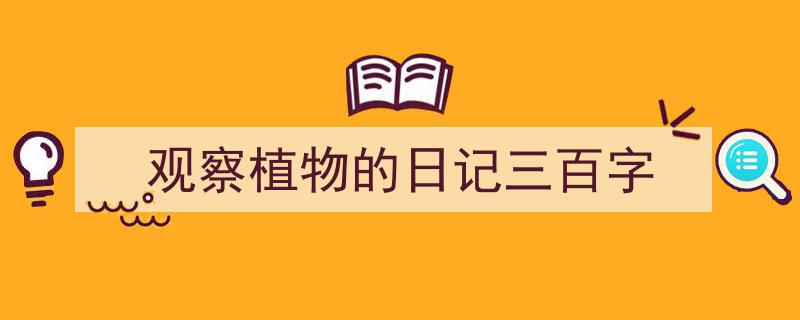 一篇文章轻松搞定《观察植物的日记三百字》的写作。（精选5篇）"/