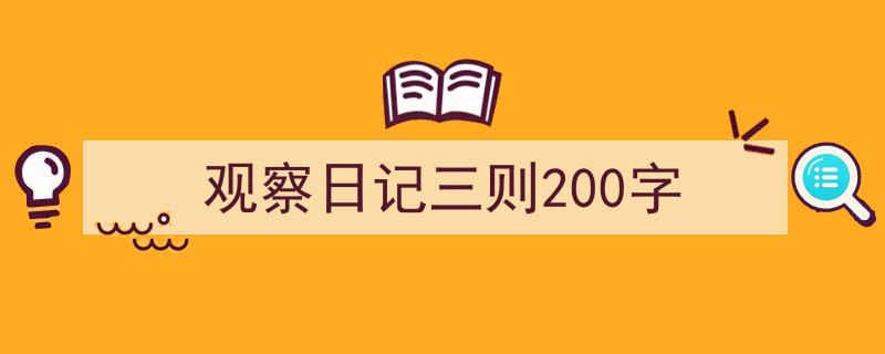 观察日记三则200字如何写我教你。（精选5篇）"/