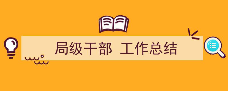 如何写《局级干部