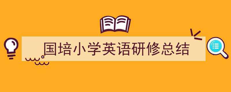 一篇文章轻松搞定《国培小学英语研修总结》的写作。（精选5篇）"/