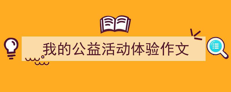 推荐《我的公益活动体验作文》相关写作范文范例（精选5篇）"/