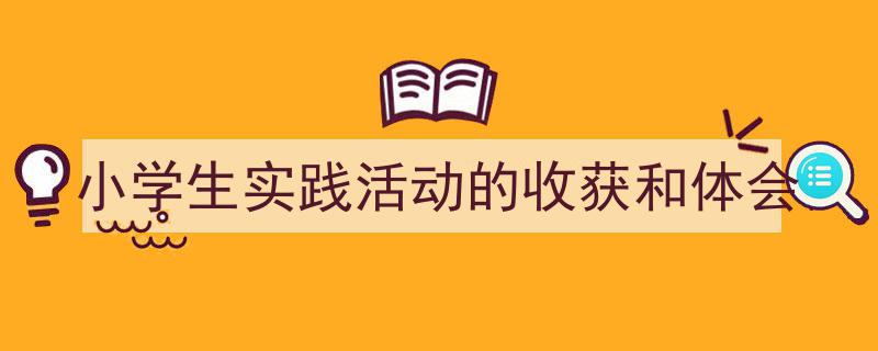 手把手教你写《小学生实践活动的收获和体会》,（精选5篇）"/