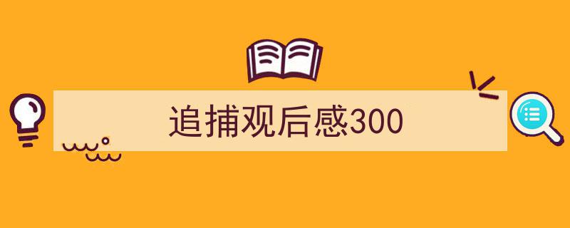 怎么写《追捕观后感300》才能拿满分？（精选5篇）"/
